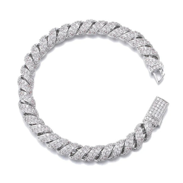 Moissanite Iced Out Wire Link Hip Hop Bracelet