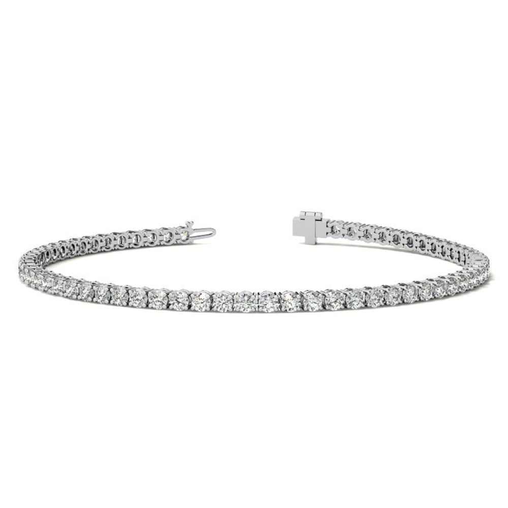 Round Cut Moissanite Bracelet For Anniversary Gift