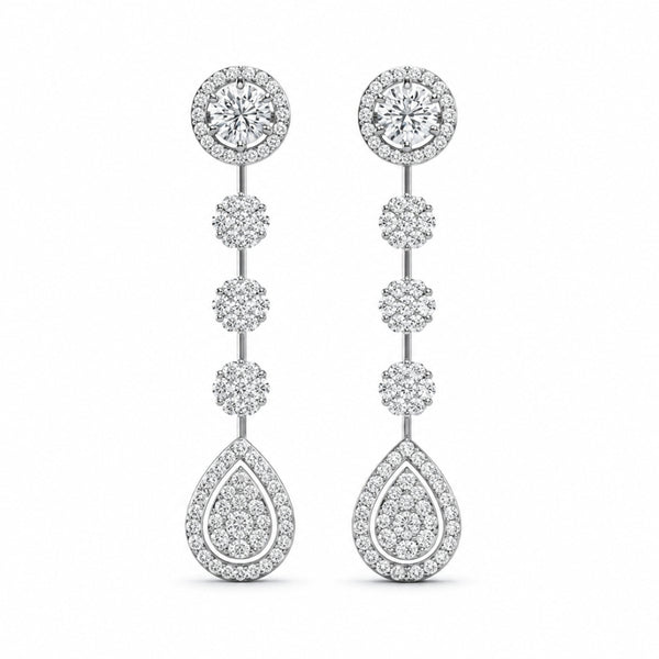 Round Cut Moissanite Elegant Drop Dangle Earrings For Her