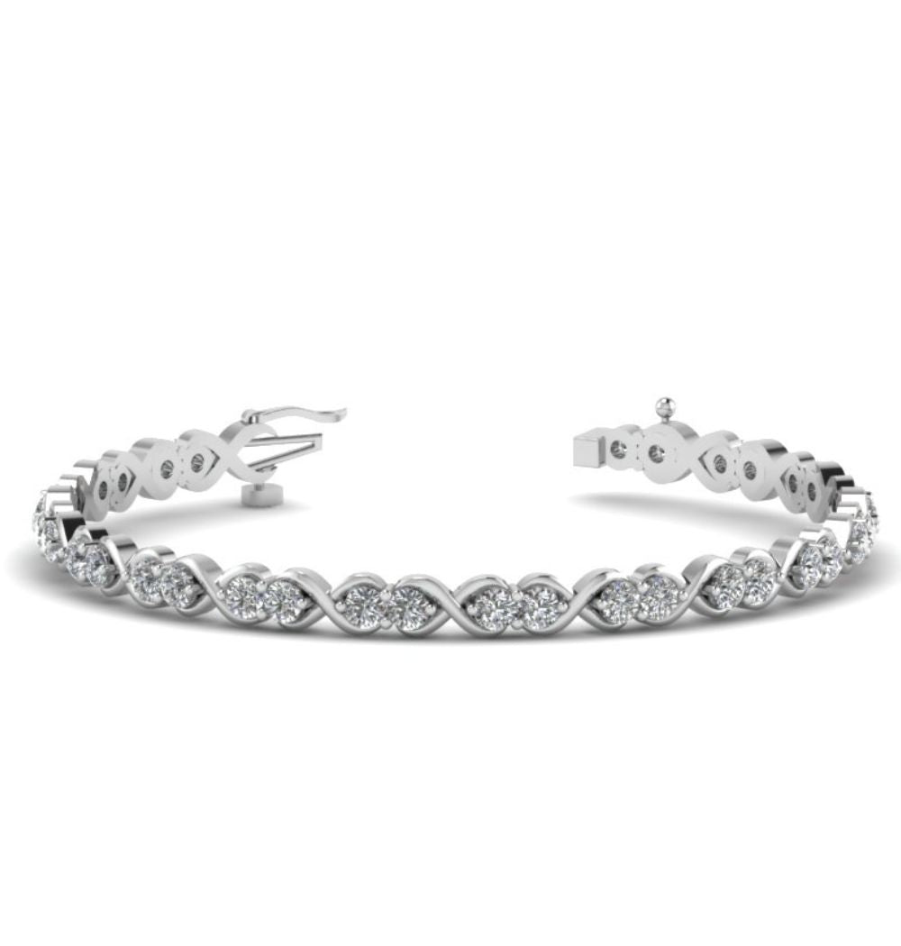 Round Cut Moissanite Classic Women's Tennis Bracelet