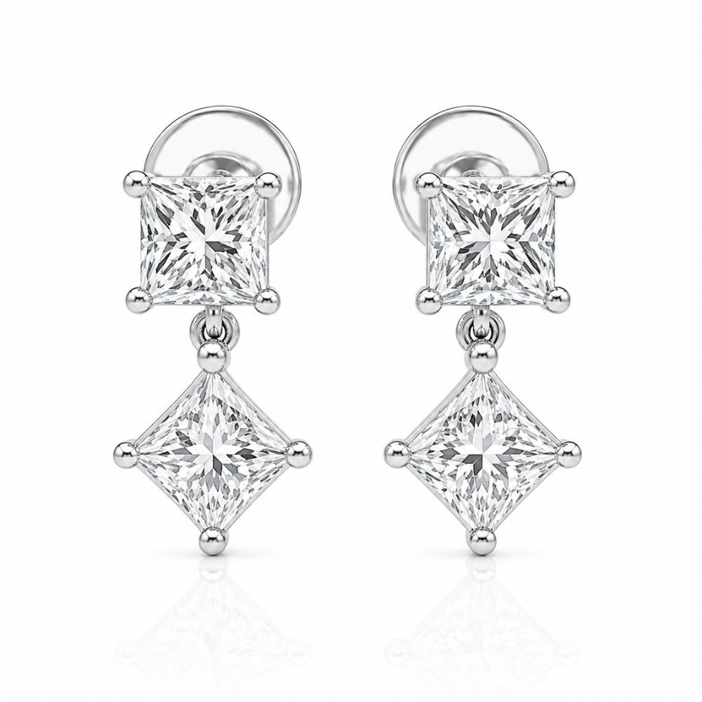 Princess Cut Moissanite Women's Earrings Anniversary Gift