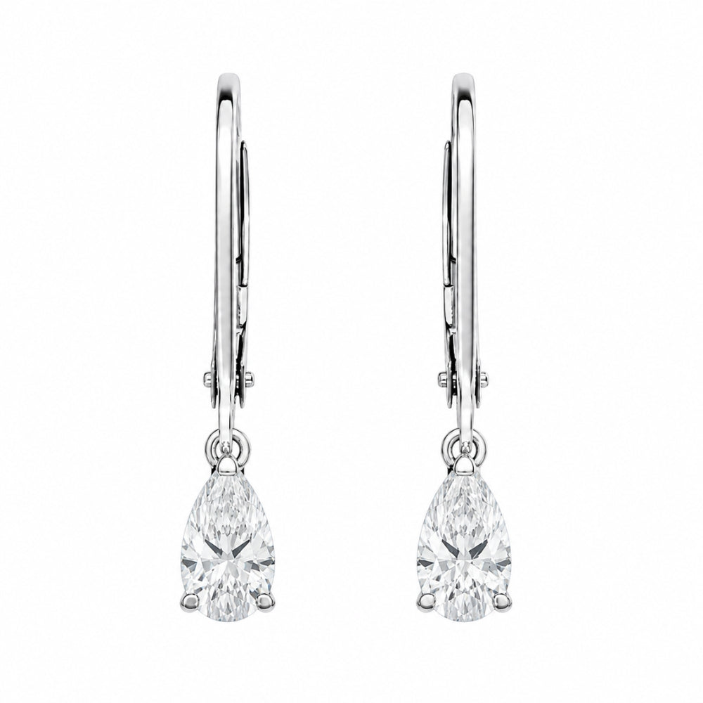 Pear Cut Moissanite Solitaire Drop Dangle Earrings For Women