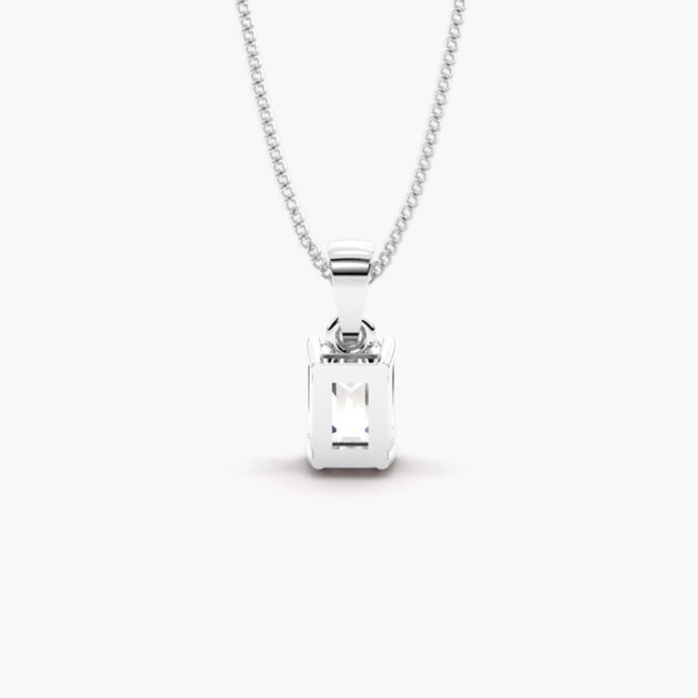 Emerald Cut Solitaire Moissanite Pendant