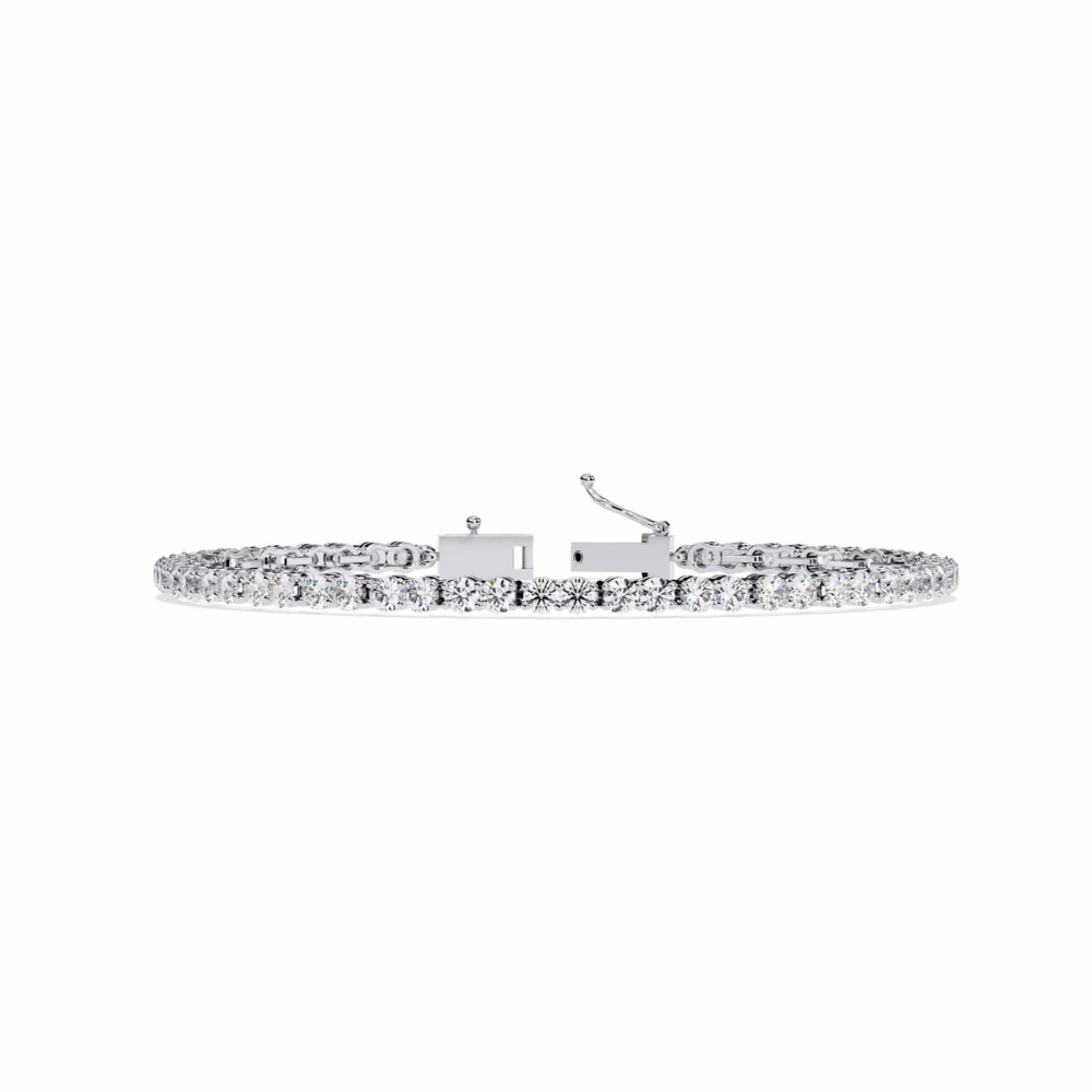 Colorless Moissanite Round Cut Tennis Bracelet For Women