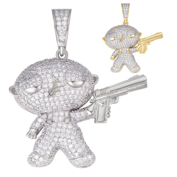 Iced Out VVS1 Moissanite Rapper Style Hip Hop Pendant