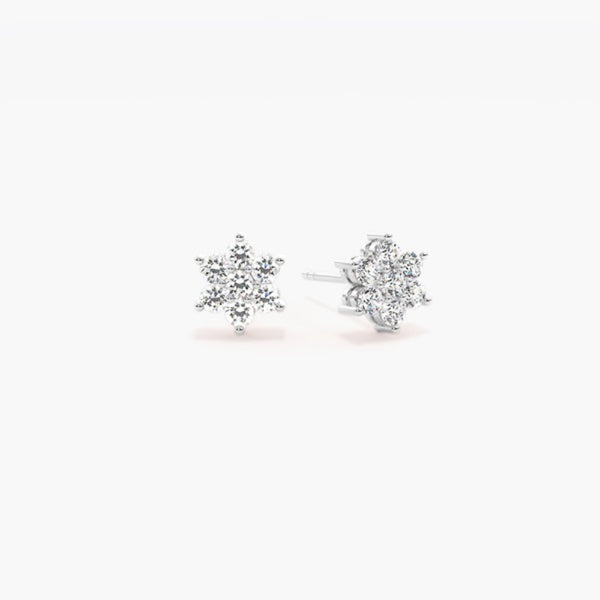 Round Cut Colorless Moissanite Stud Earring For Women