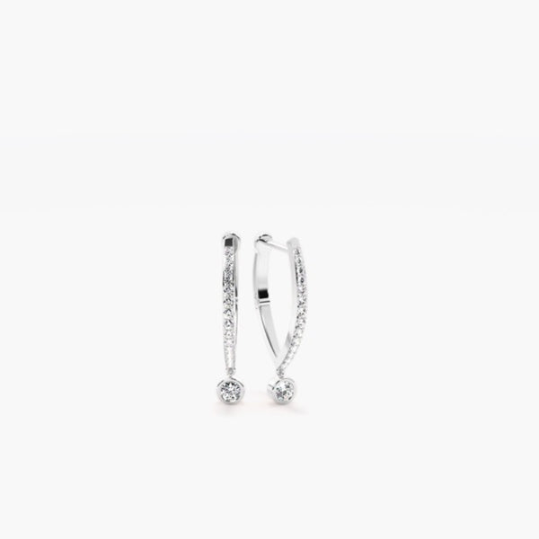 Moissanite Round Cut Classic Pave Set Hoop Earrings