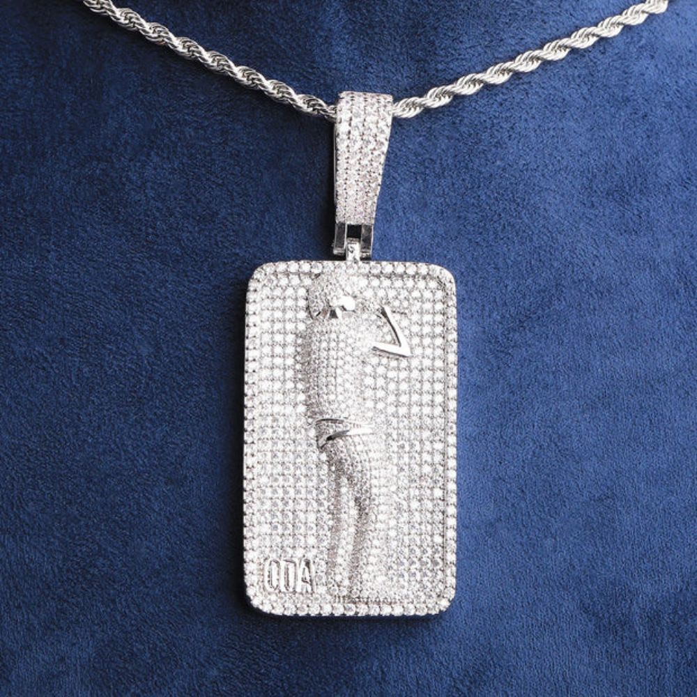 Round Cut Lab Grown Diamond Hip Hop Pendant For Men