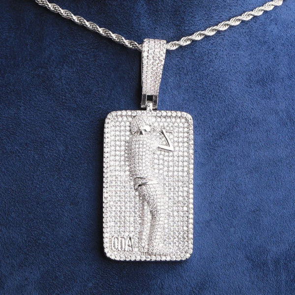Round Cut Lab Grown Diamond Hip Hop Pendant For Men