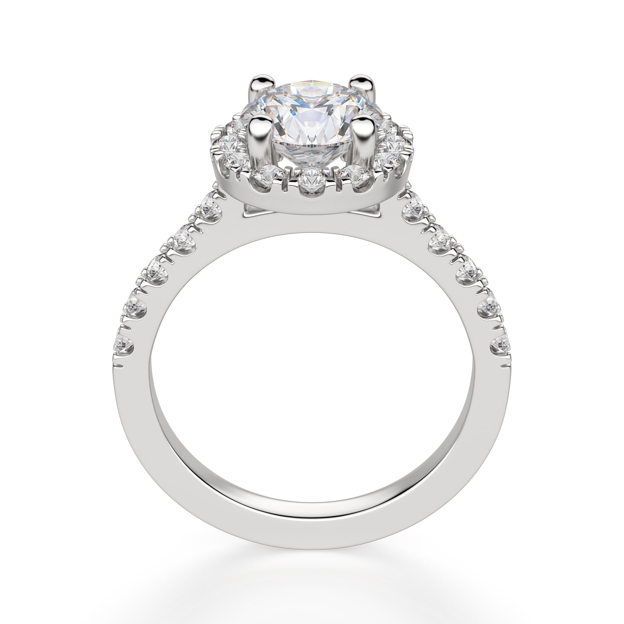 Brilliant Round Cut Halo Moissanite Ring