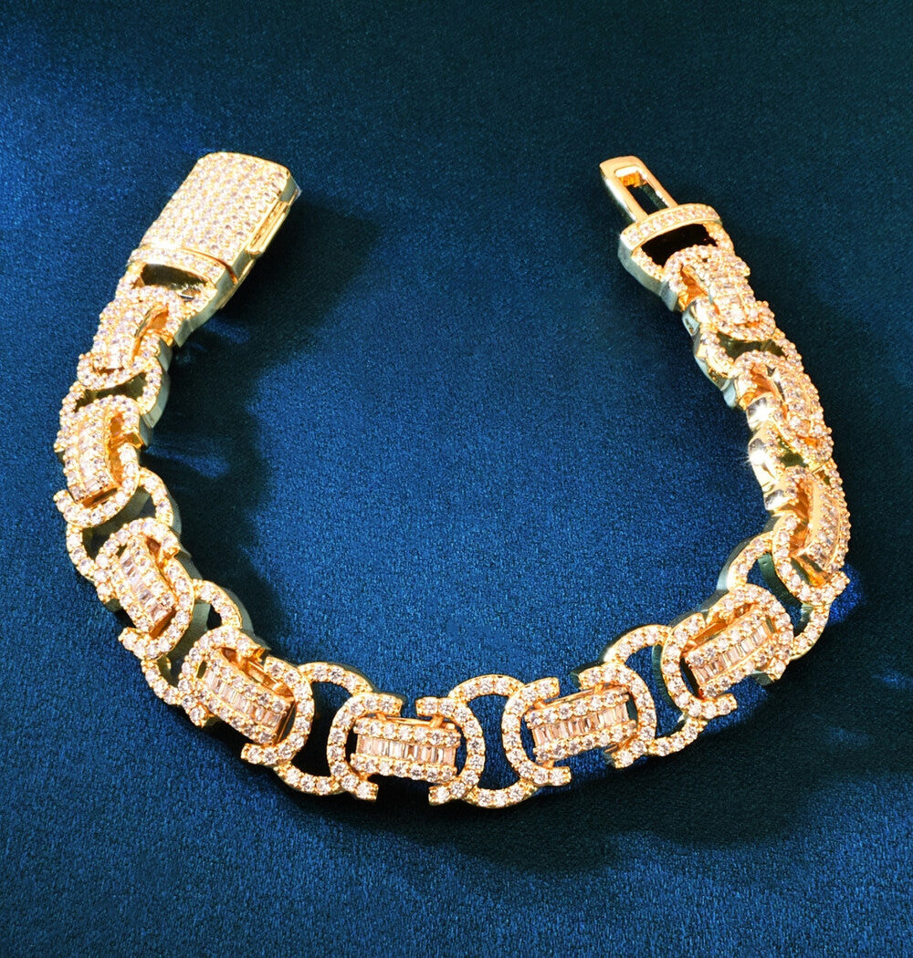 Moissanite Iced Out Link Cuban Hip Hop Bracelet