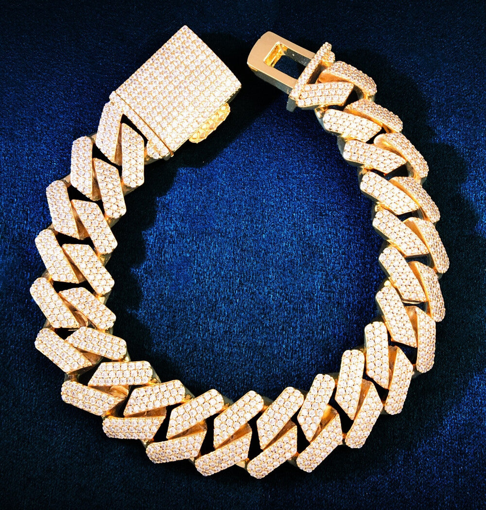 Round Cut Moissanite Iced Out Men's Hip Hop Bracelet
