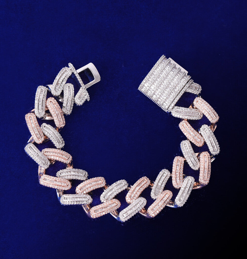 Colorless Moissanite Classic Link Cuban Men's Bracelet