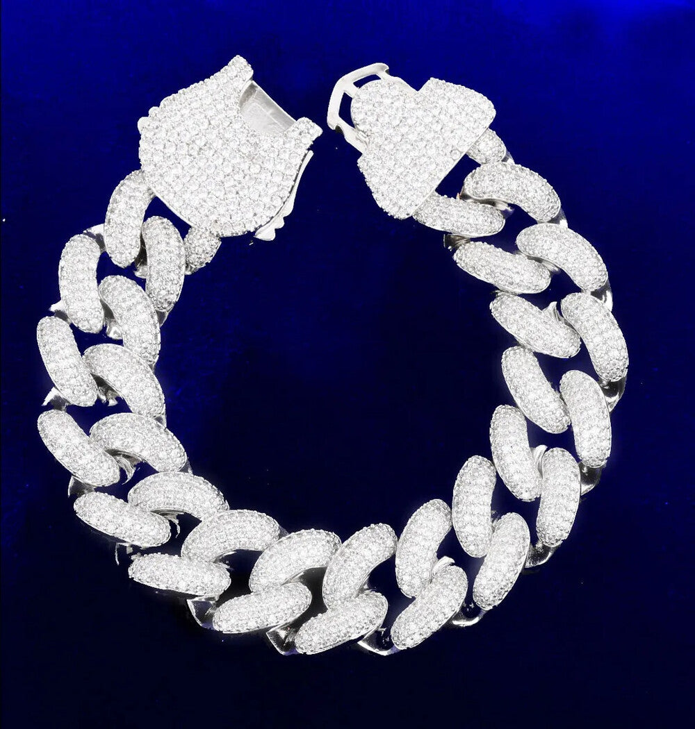 Moissanite Iced Out Cuban Link Hip Hop Bracelet