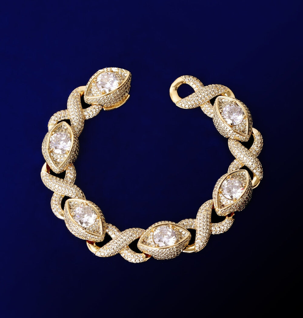VVS1 Eye Infinity Moissanite Hip Hop Cuban Bracelet