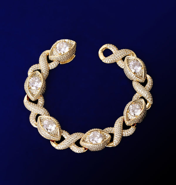 VVS1 Eye Infinity Moissanite Hip Hop Cuban Bracelet