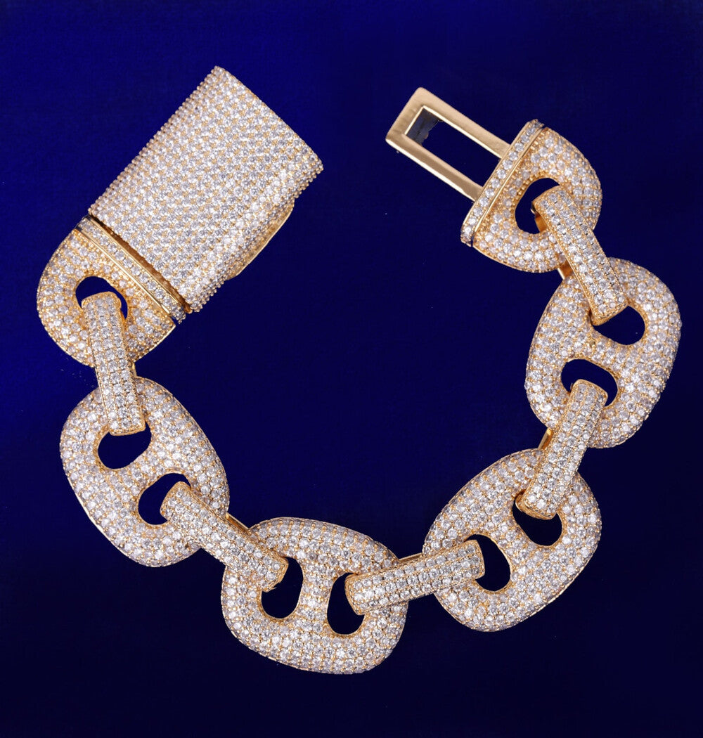 Colorless Moissanite Iced Out Men's Hip Hop Bracelet
