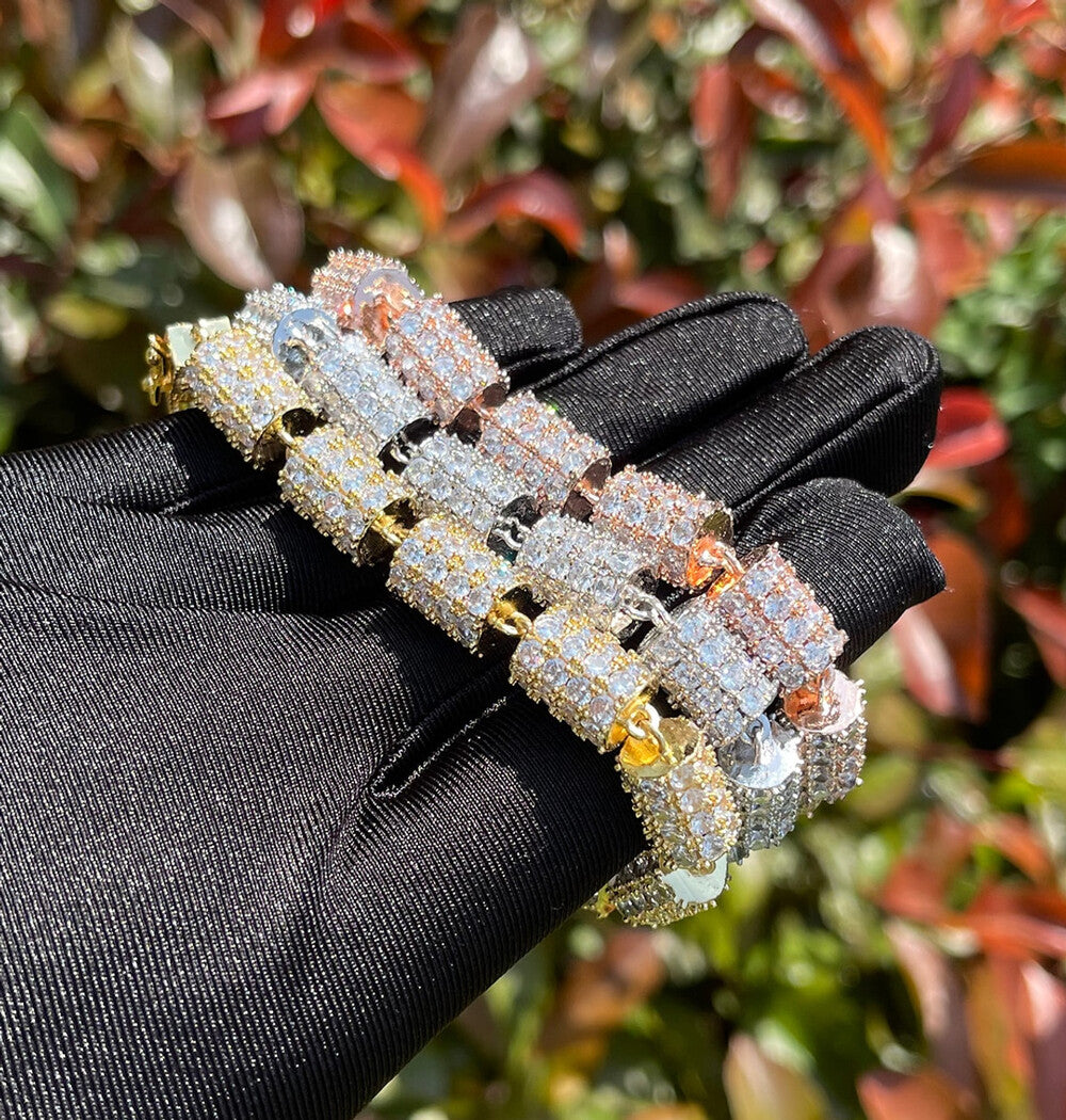 VVS1 Moissanite Iced Out Cuban Link  Bracelet