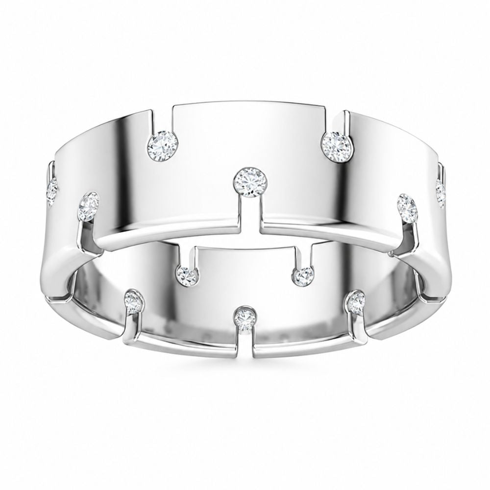 Lab Grown Diamond Round Cut Wedding Band For Men