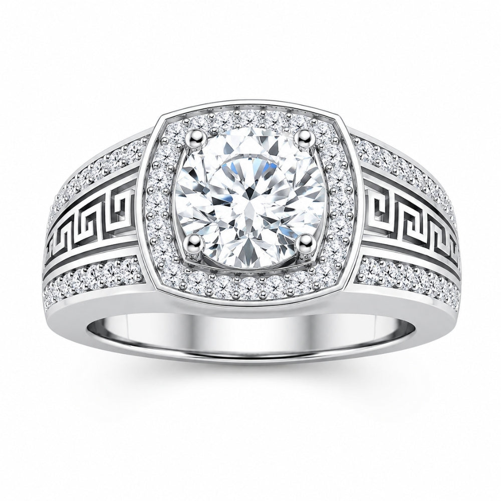 Round Cut Lab Grown Diamond Halo Style Promise Ring