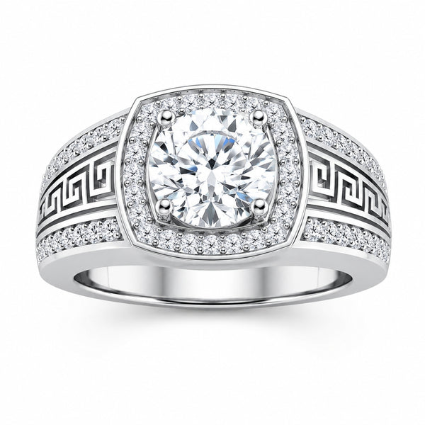 Round Cut Lab Grown Diamond Halo Style Promise Ring