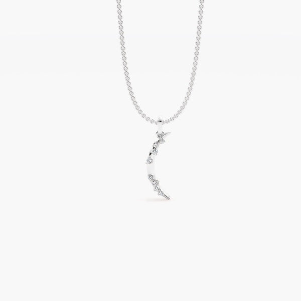 Round Cut Moissanite Pave Set Pendant