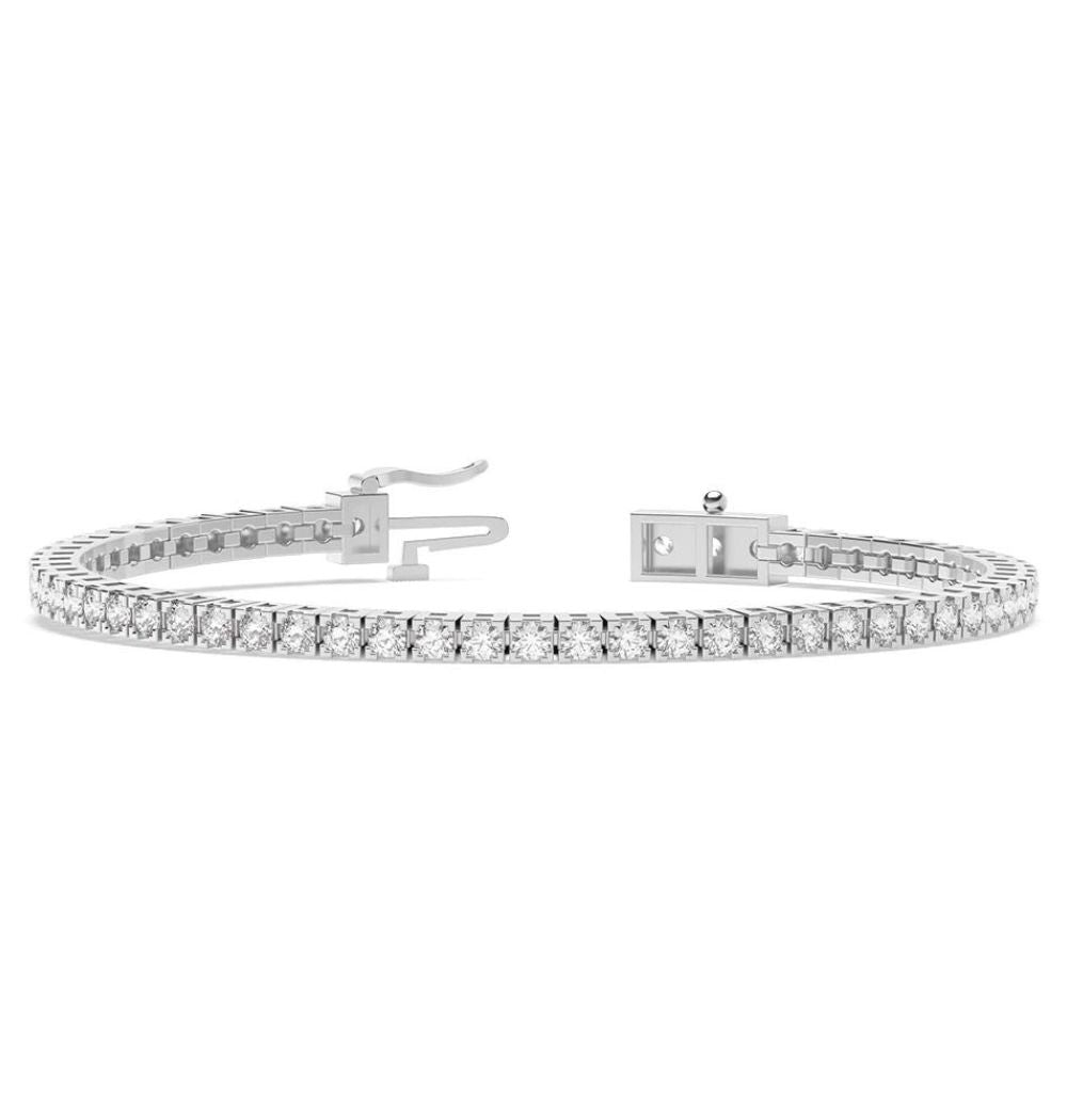 Round Cut Moissanite Diamond Tennis Bracelet For Women