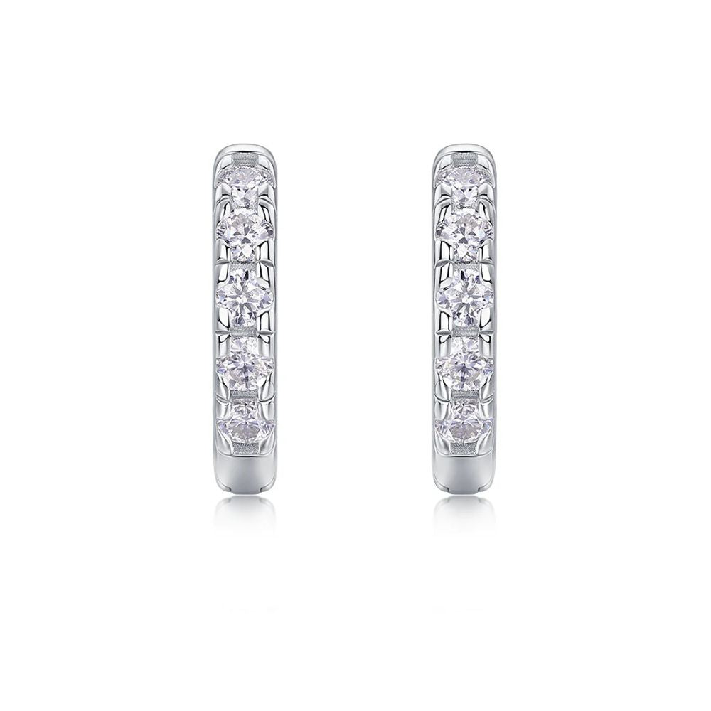 VVS1 Moissanite Round Cut Hoop Earrings For Her