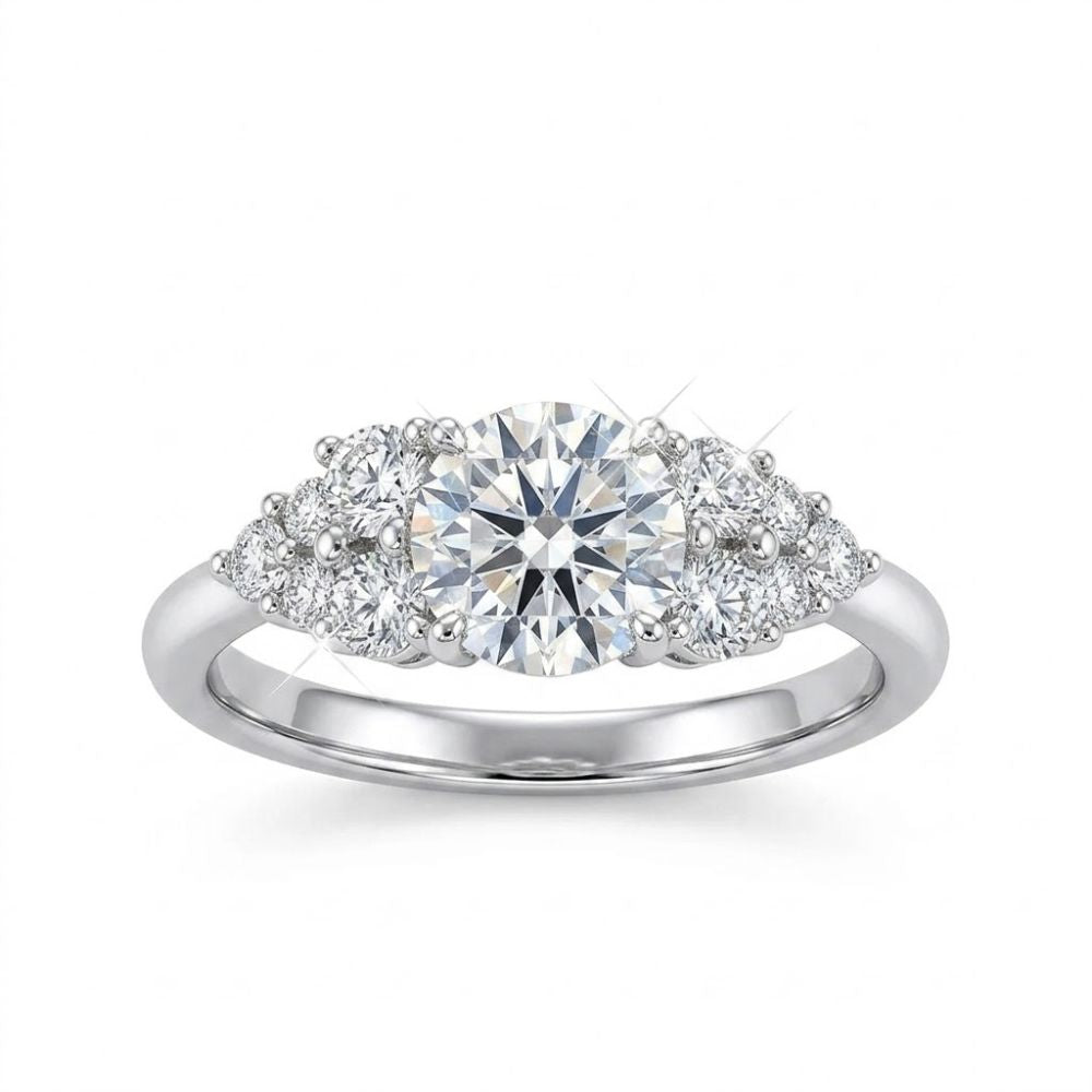 Round cut Lab Grown Diamond Unique Engagement Rings