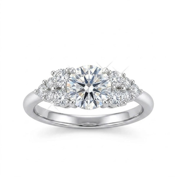 Round cut Lab Grown Diamond Unique Engagement Rings
