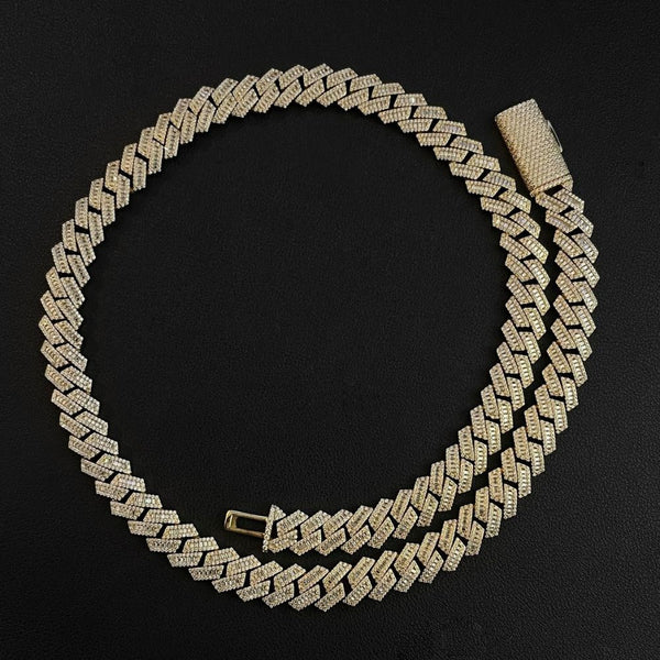Baguette & Round Cut Lab Grown Diamond Cuban Link Hip Hop Chain