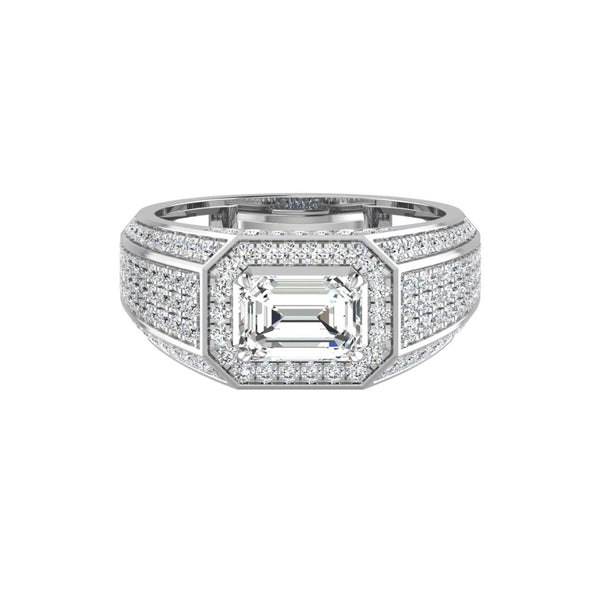 Emerald cut Lab Grown Diamond Halo Style Engagement Ring