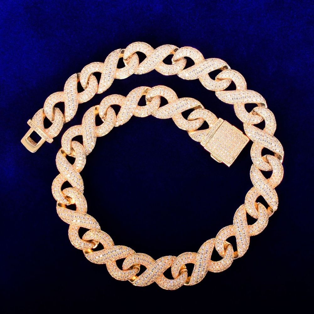 Round Cut Lab Grown Diamond Infinity Link Hip Hop Chain