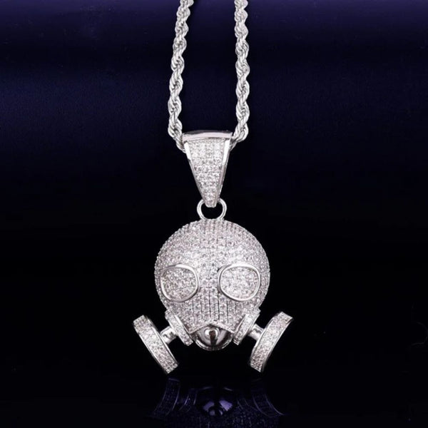 Round Cut Lab Grown Diamond gas mask Hip Hop Pendant