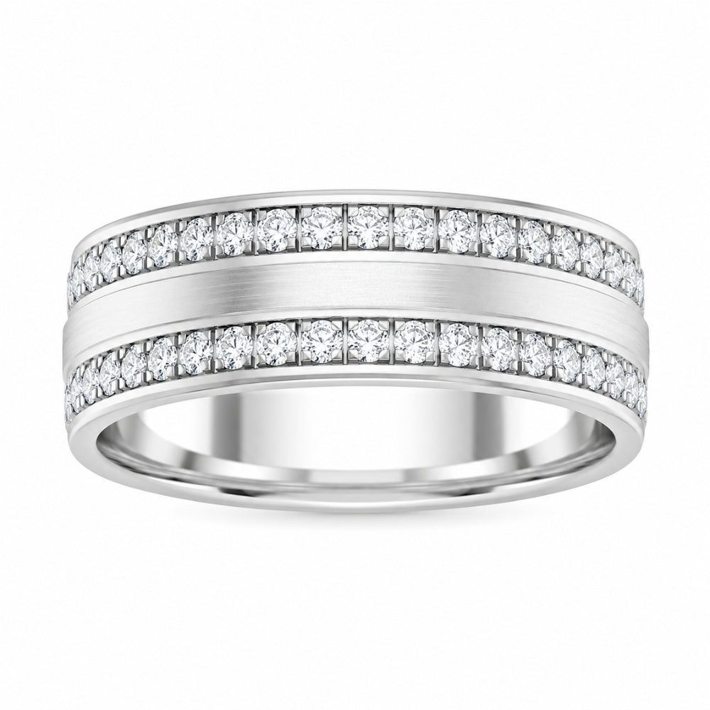 Lab Grown Diamond Round Cut Classic Pave Set Wedding Band