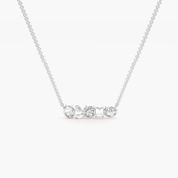 Multi Diamond Moissanite Five Stone Pendanr For Her