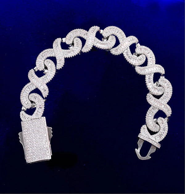 Iced Out Moissanite Infinity Link Hip Hop Bracelet