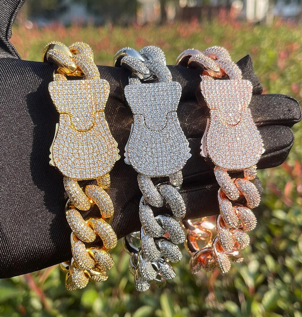 Moissanite Iced Out Cuban Link Hip Hop Bracelet