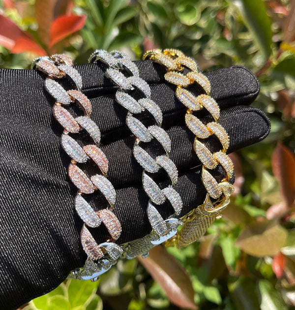 Iced Out Moissanite Link Hip Hop Bracelet