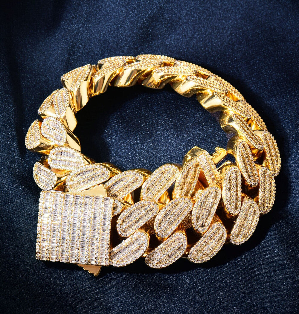 Iced Out Moissanite Hip Hop Bracelet For Men