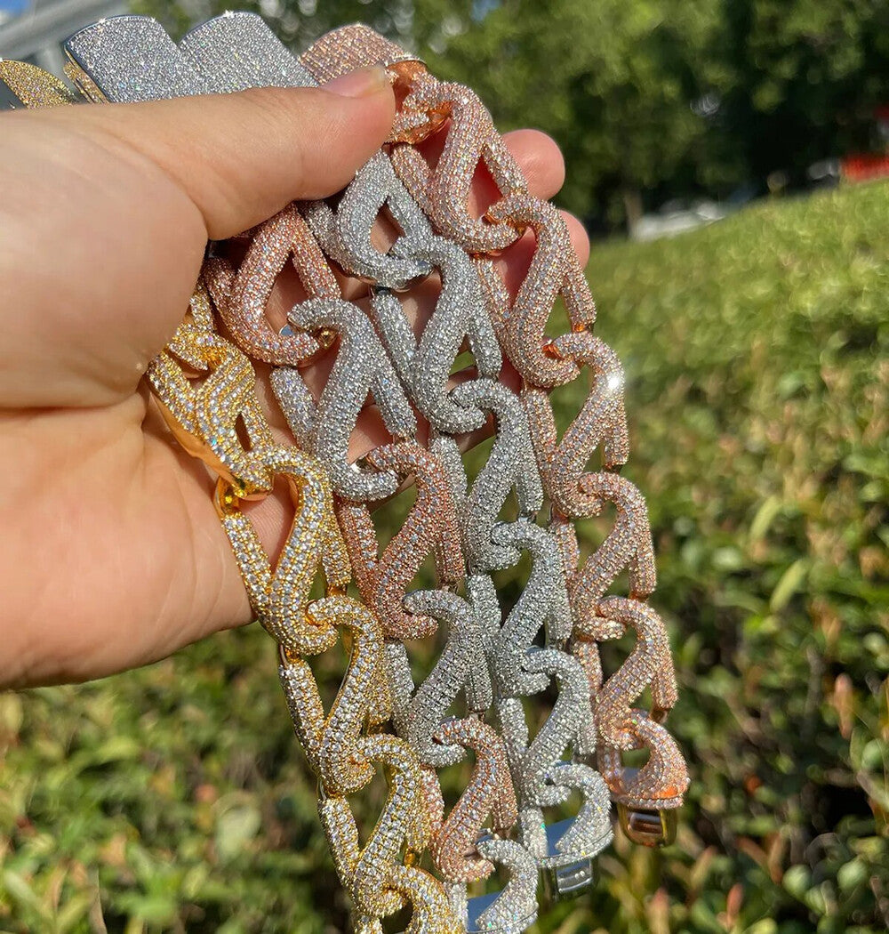 Round Cut Moissanite Iced Out Hip Hop Bracelet For Men's