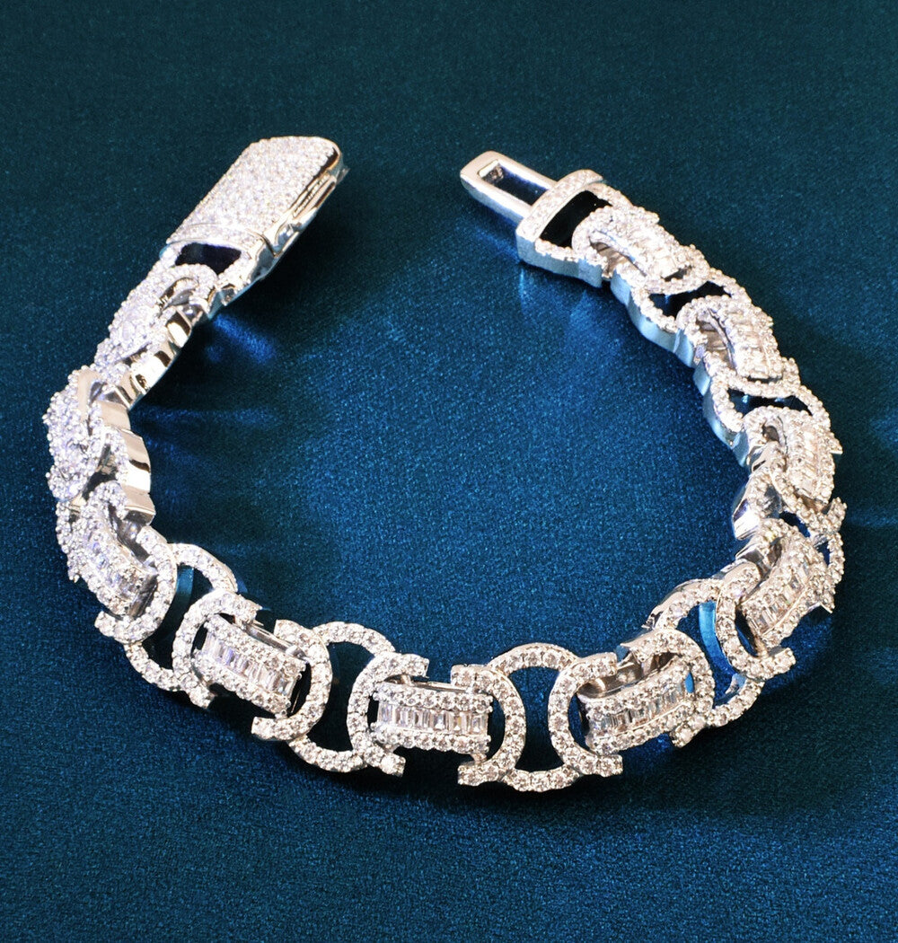 Moissanite Iced Out Link Cuban Hip Hop Bracelet