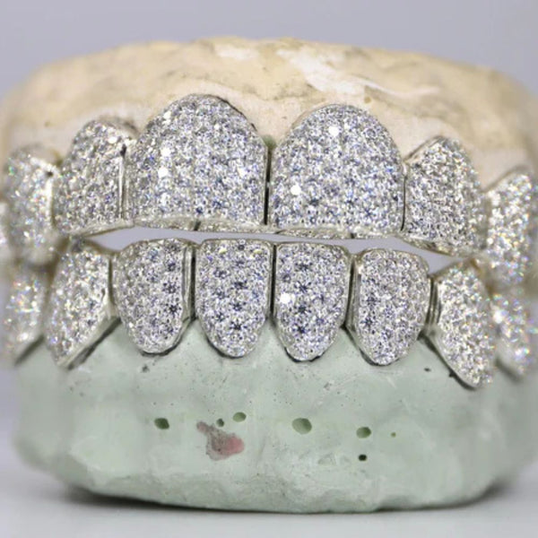 Fully Iced Out Moissanite 8 On 8 Grillz