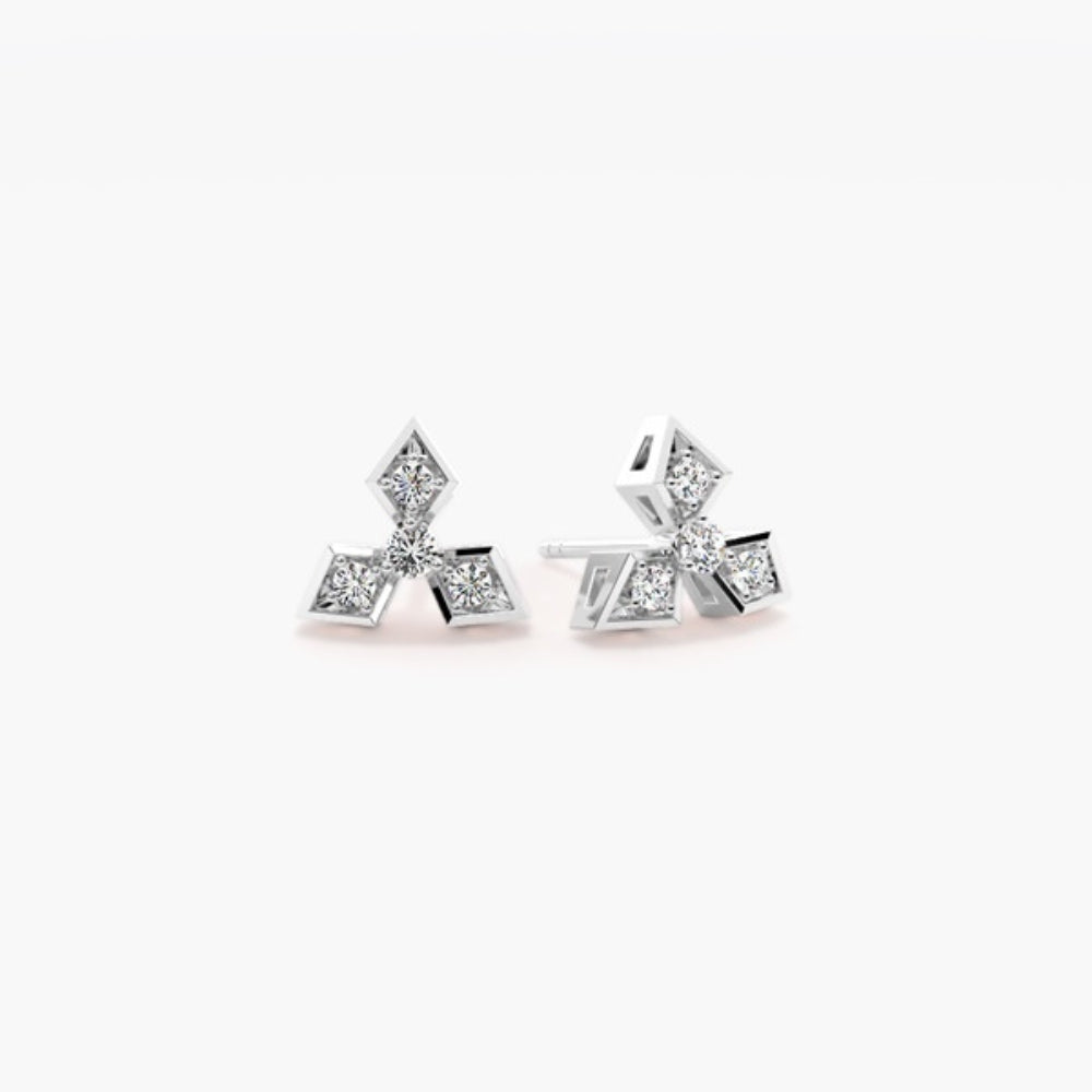 Round Cut Moissanite Women Stud Earring
