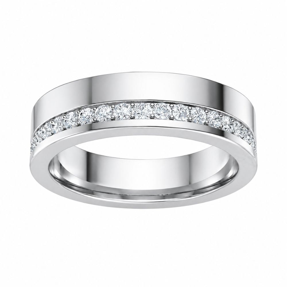 Round Cut Pave Set Lab Grown Diamond Men's Promise Band