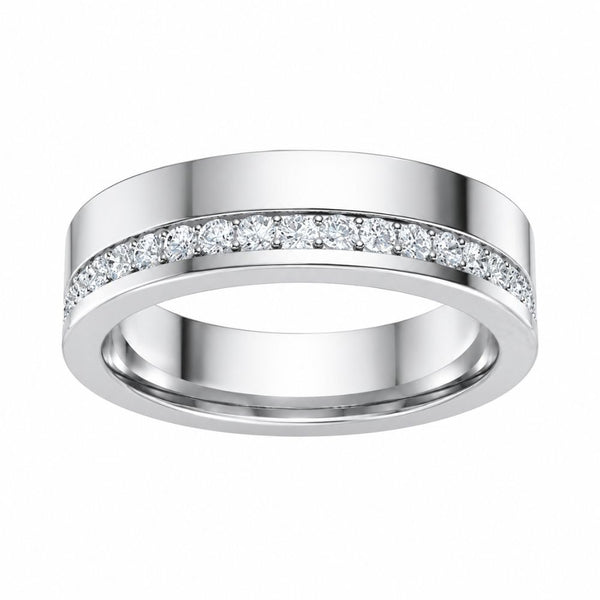Round Cut Pave Set Lab Grown Diamond Men's Promise Band