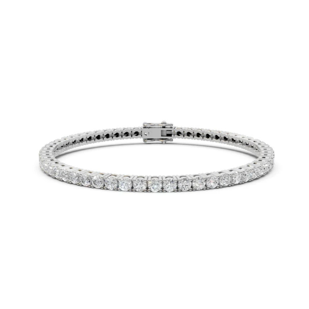 Round Cut Moissanite Tennis Bracelet For Birthday Gift