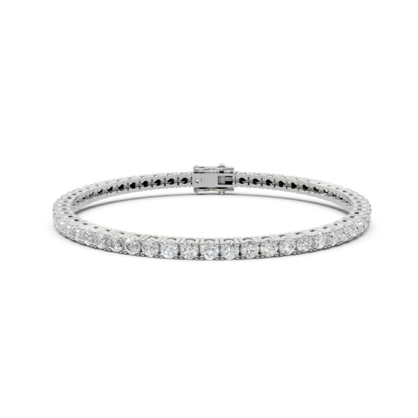 Round Cut Moissanite Tennis Bracelet For Birthday Gift
