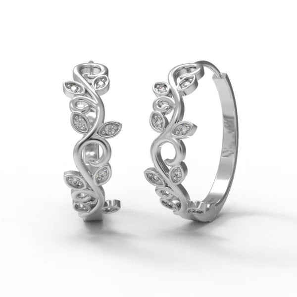 Round Cut Moissanite Classic Hoop Earrings