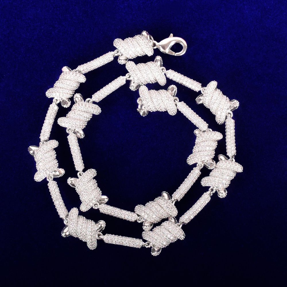 Lab Grown Diamond Round Cut Wire Style Men's Chain